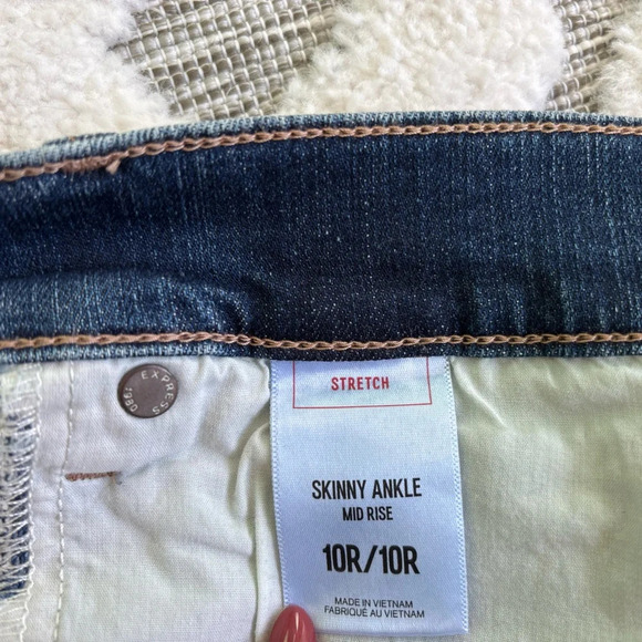 Express Skinny Ankle Midrise Jeans Sz 10 - Picture 2 of 2